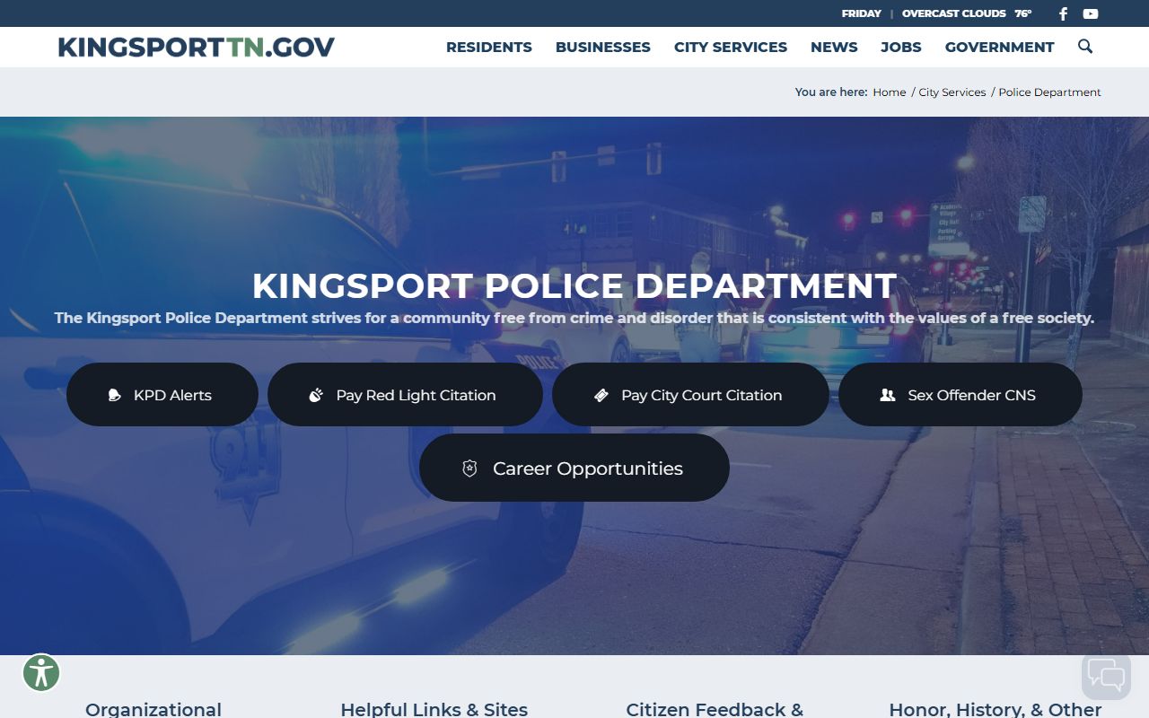 Kingsport public records police department page