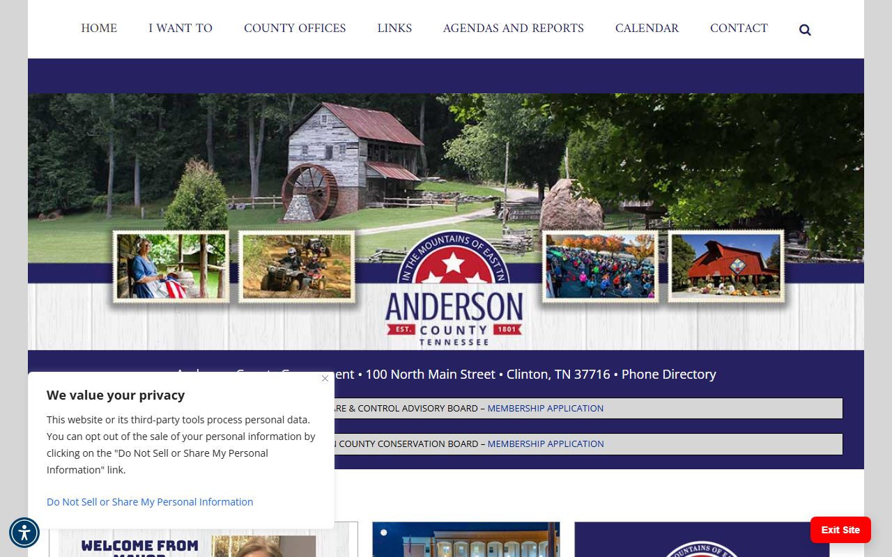 Anderson County public records county government portal