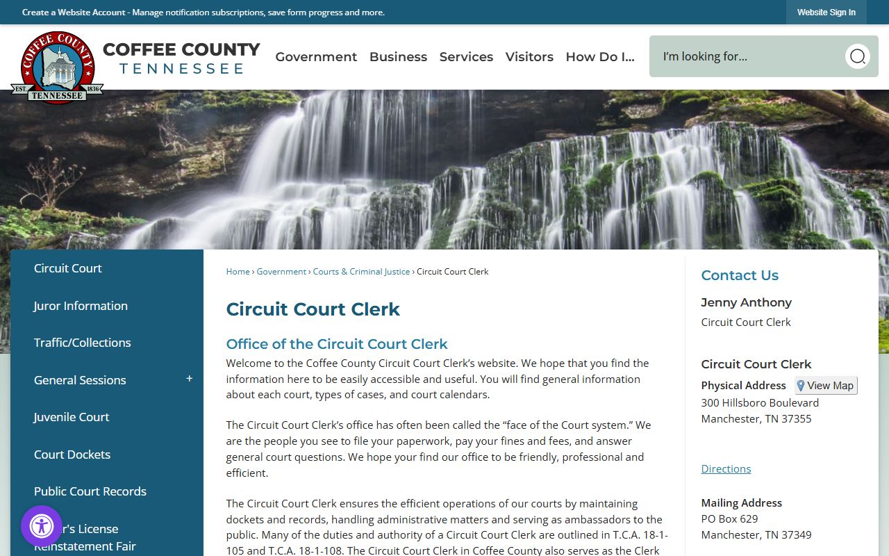 Coffee County public records circuit court clerk page