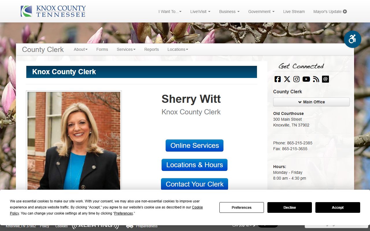 Knox County public records county clerk page