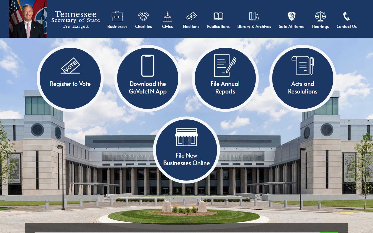 Tennessee Public Records resources through the Tennessee Secretary of State